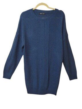 SHEIN Cobalt Blue Cable-Knit Women’s Long Sleeve Sweater Dress / Long Tunic